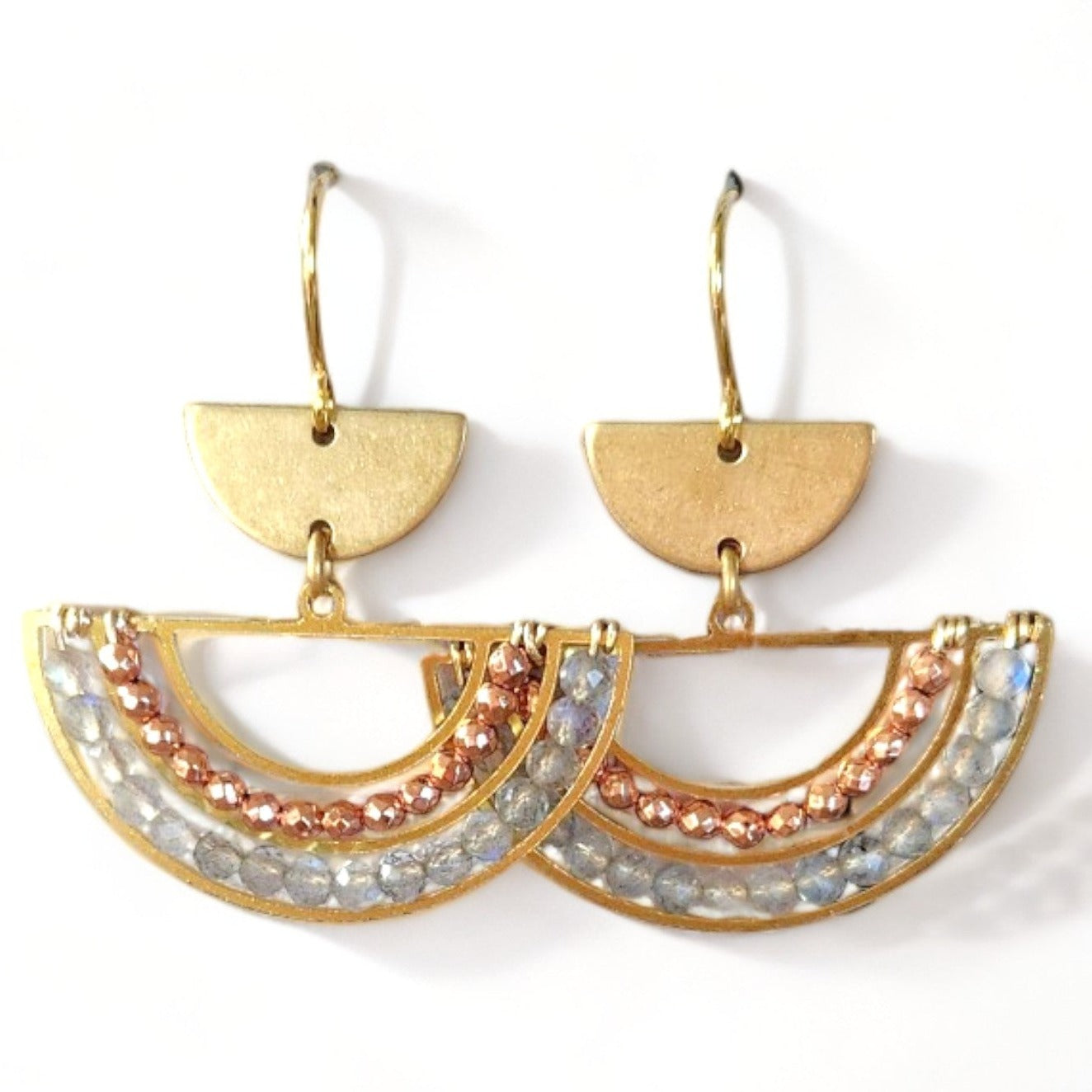 Elemental Earring - Aloe Peach + Gray