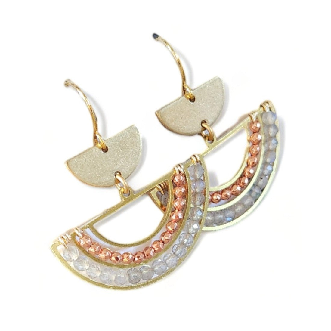 Elemental Earring - Aloe Peach + Gray