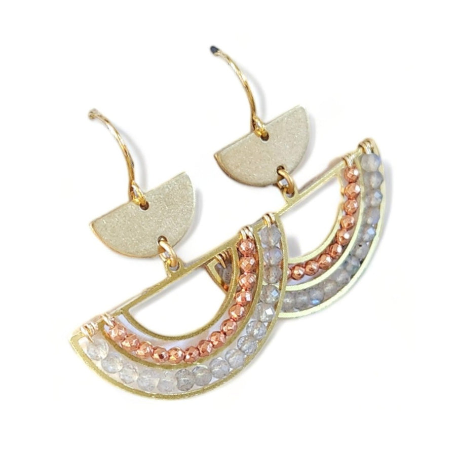 Elemental Earring - Aloe Peach + Gray