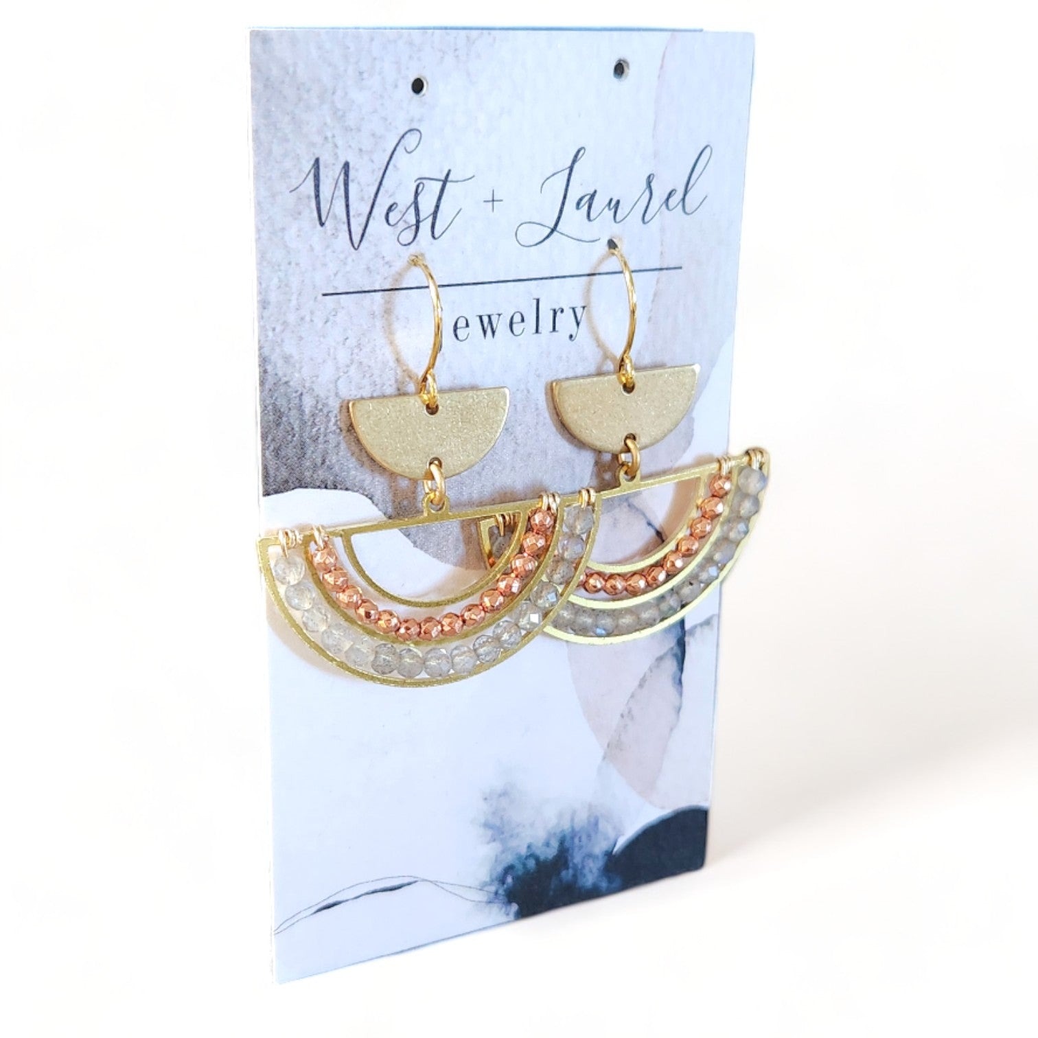 Elemental Earring - Aloe Peach + Gray