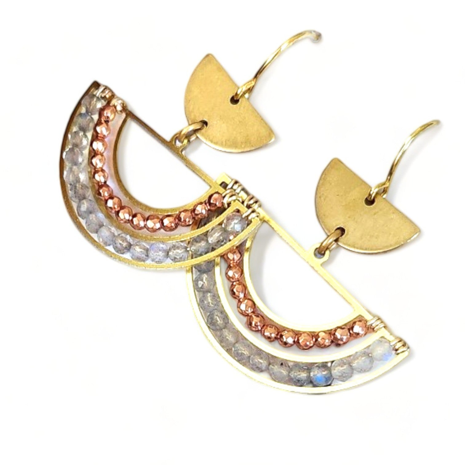 Elemental Earring - Aloe Peach + Gray