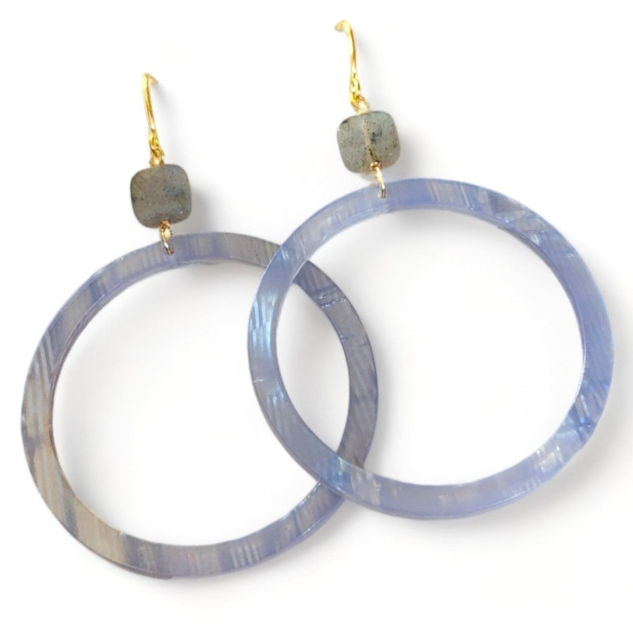 Cannes Acrylic Earrings - Hoop (gray)