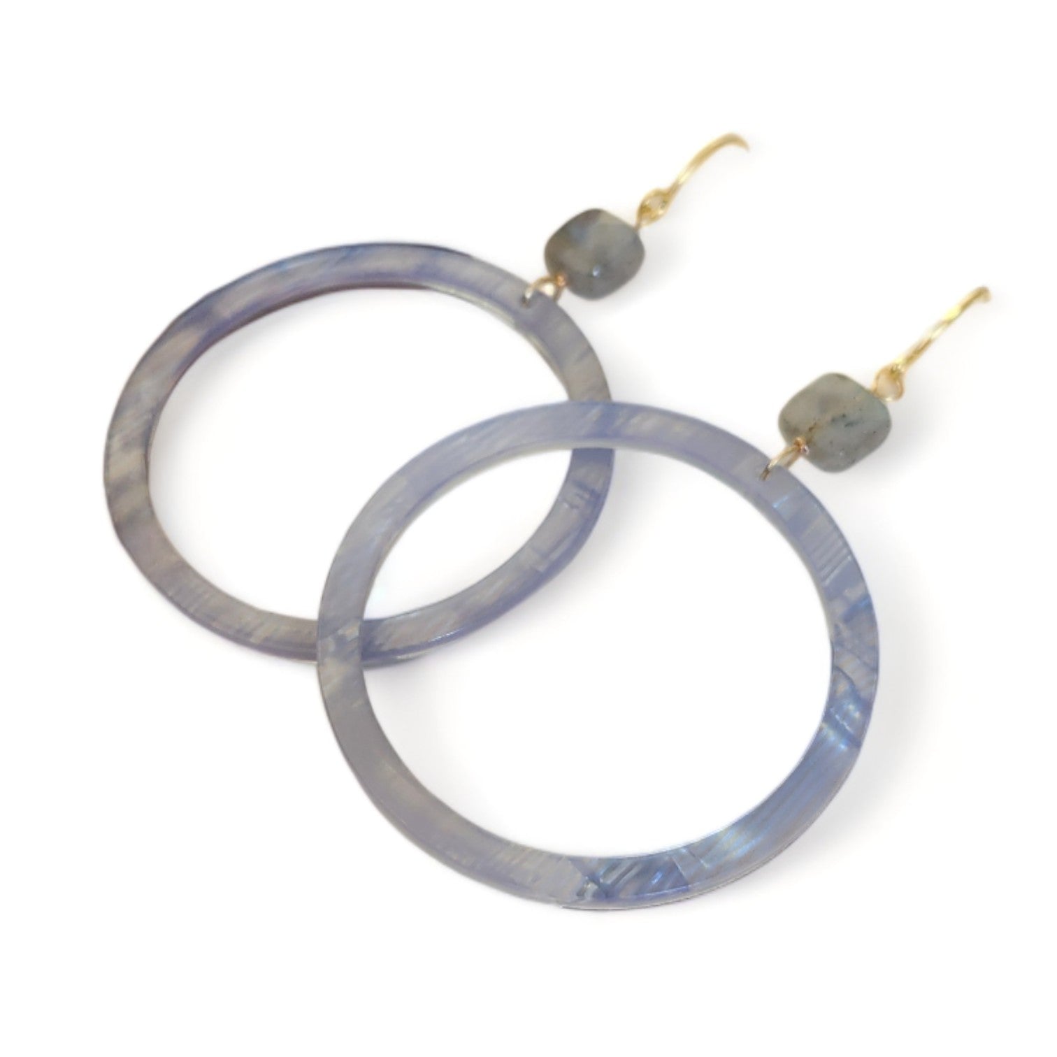 Cannes Acrylic Earrings - Hoop (gray)