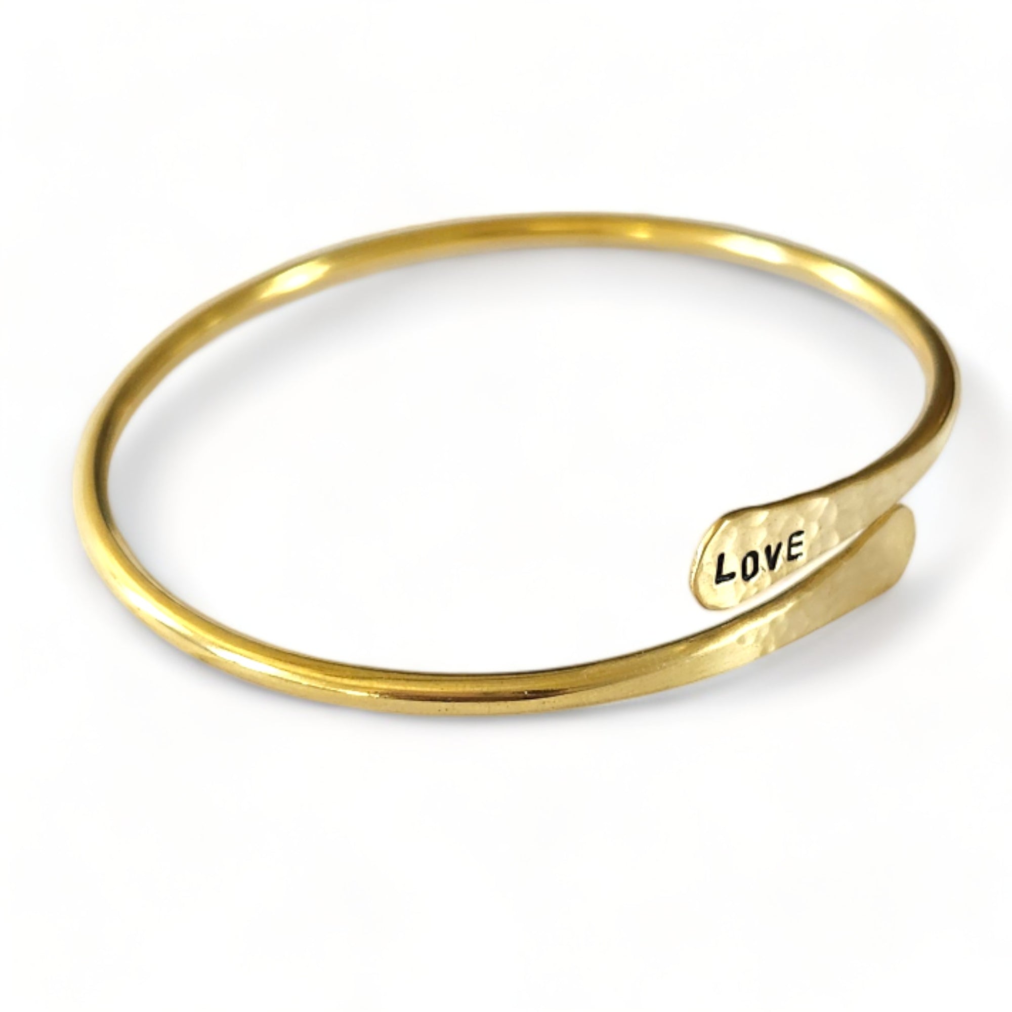 LOVE Brass bangle - stamped