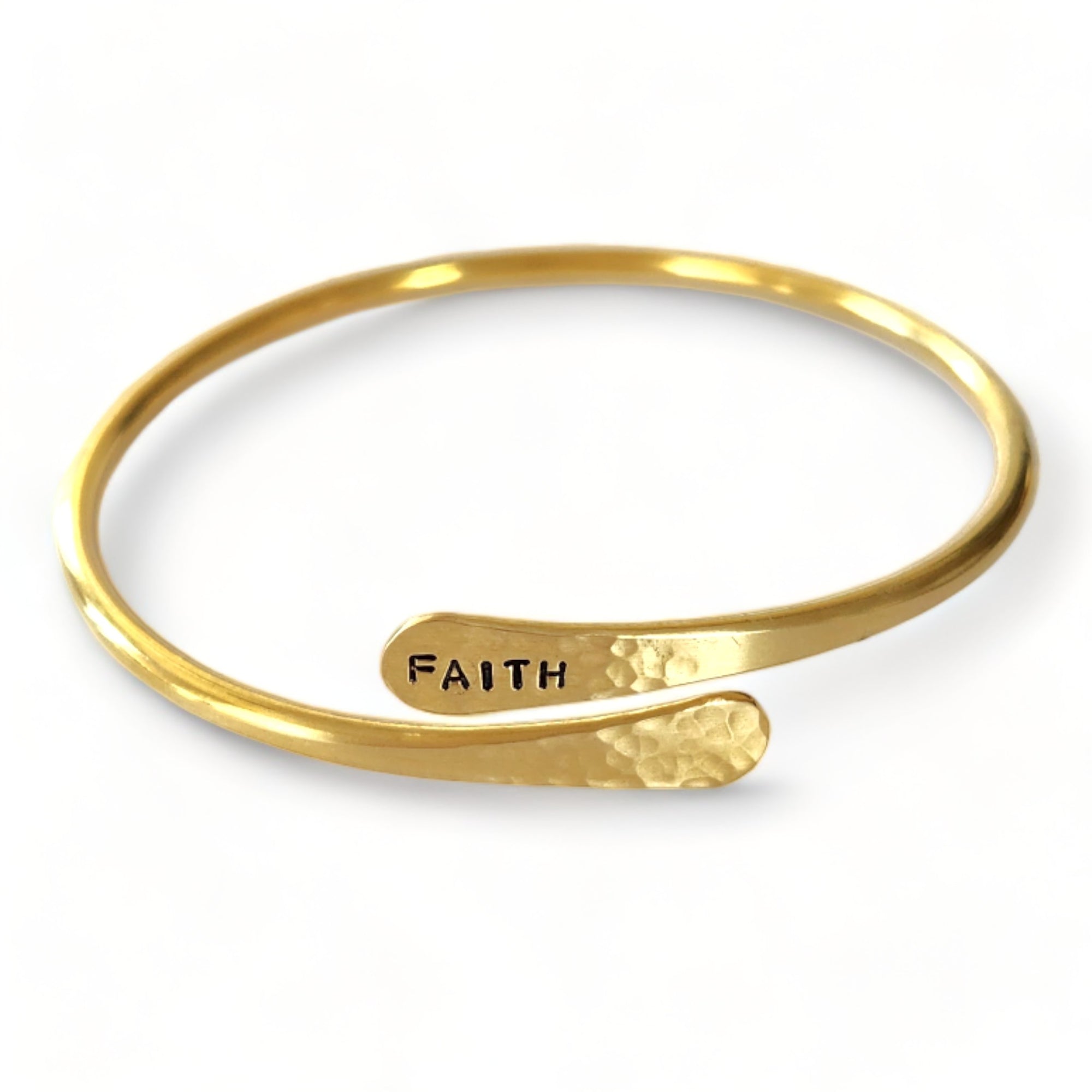 FAITH Brass bangle - stamped