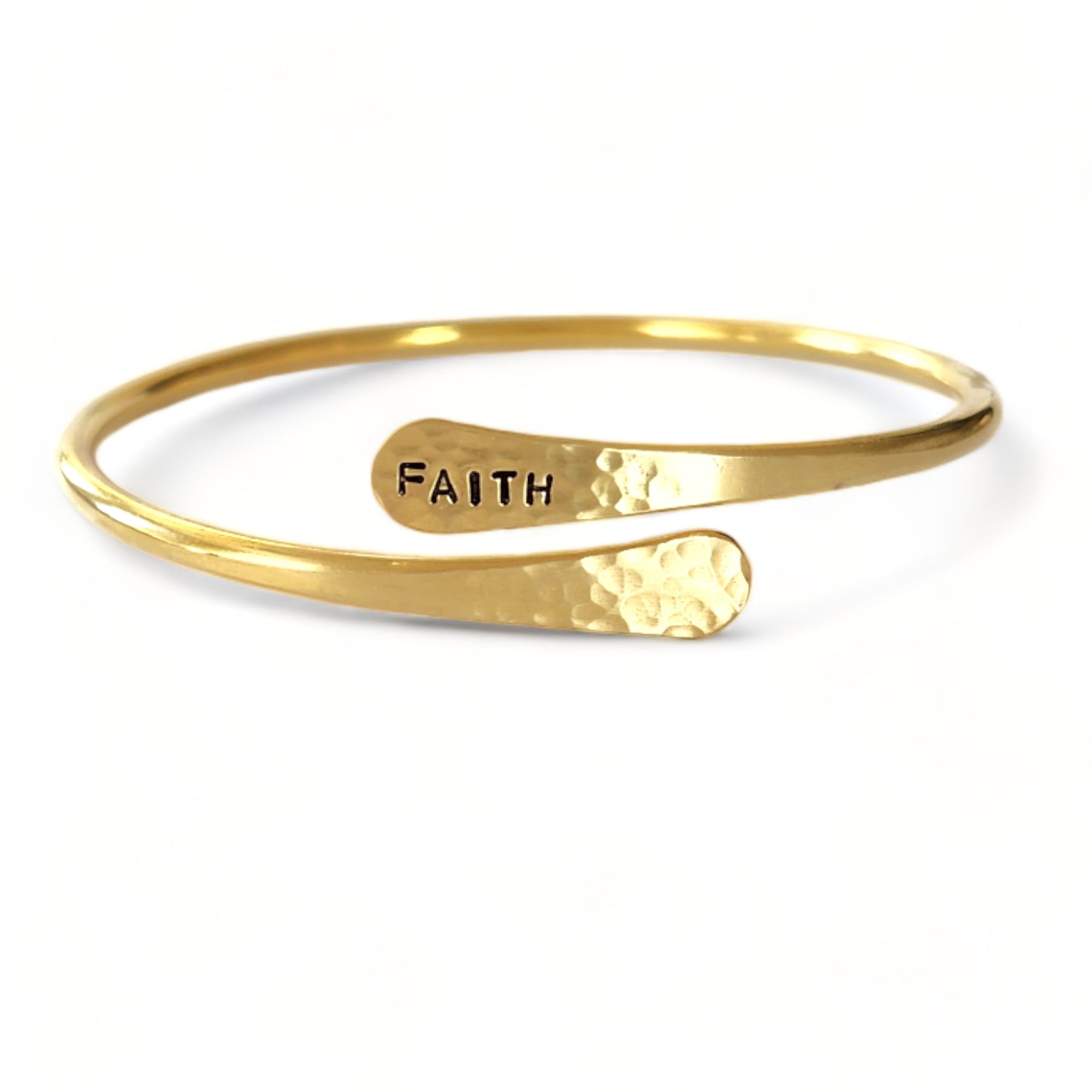 FAITH Brass bangle - stamped