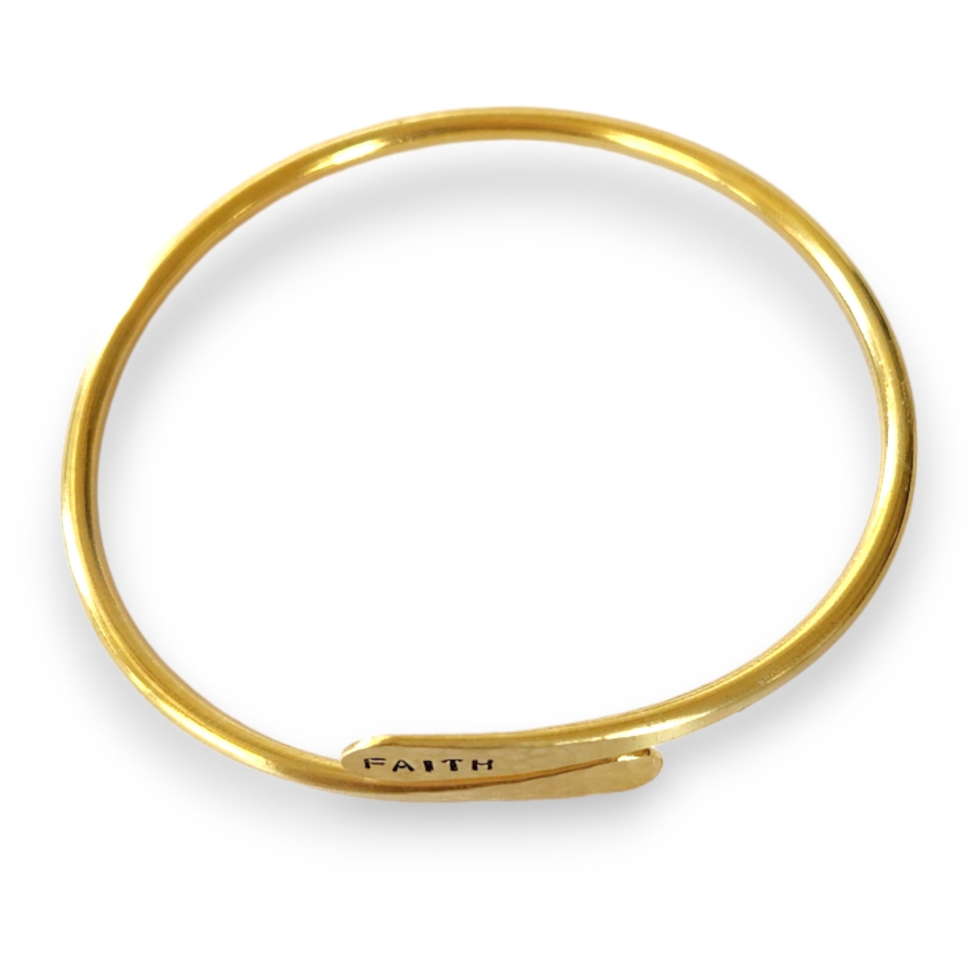 FAITH Brass bangle - stamped