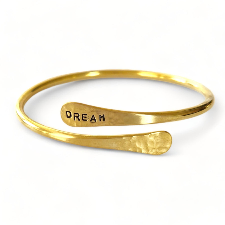DREAM Brass bangle - stamped