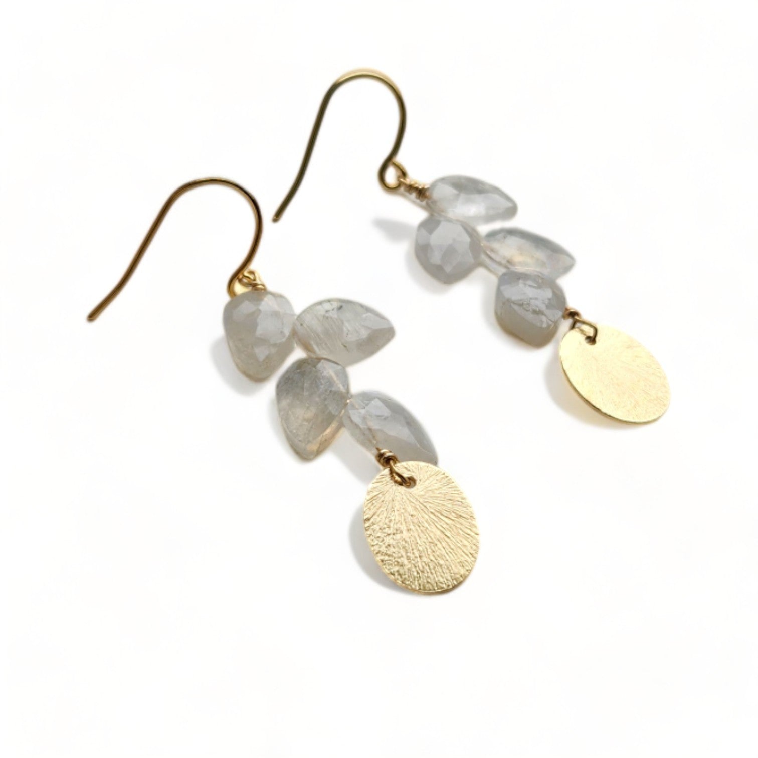 Moonstone Petal Fall Gemstone Earrings
