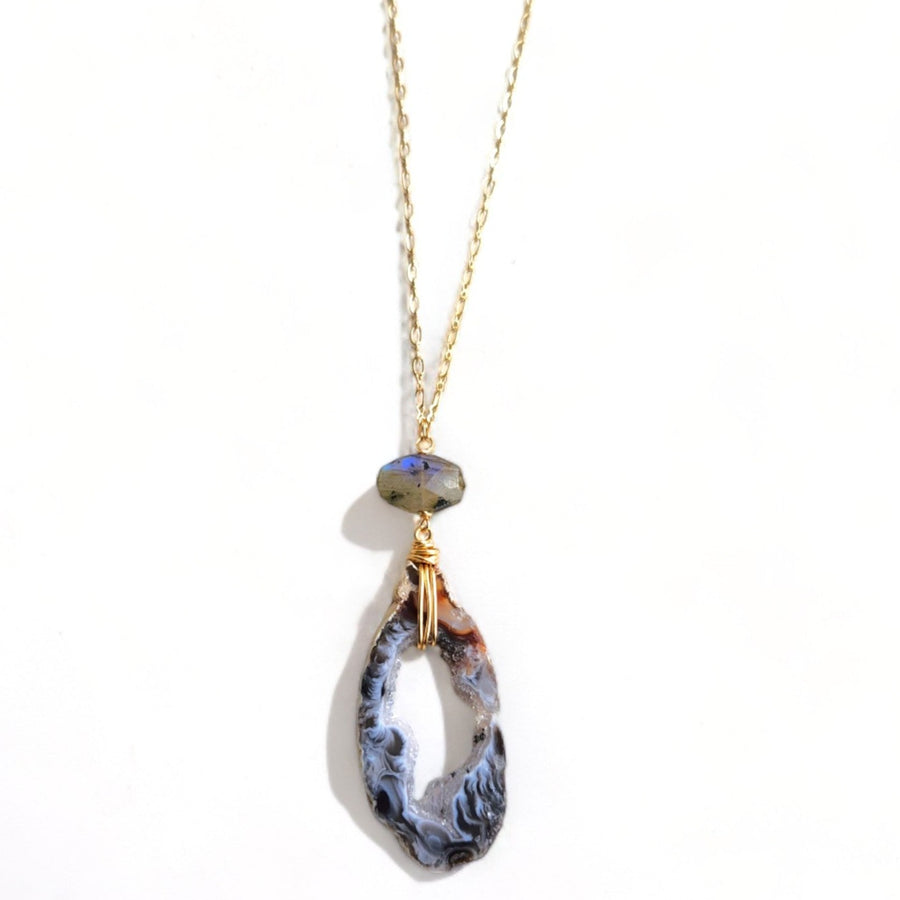 Geode + Labradorite Necklace