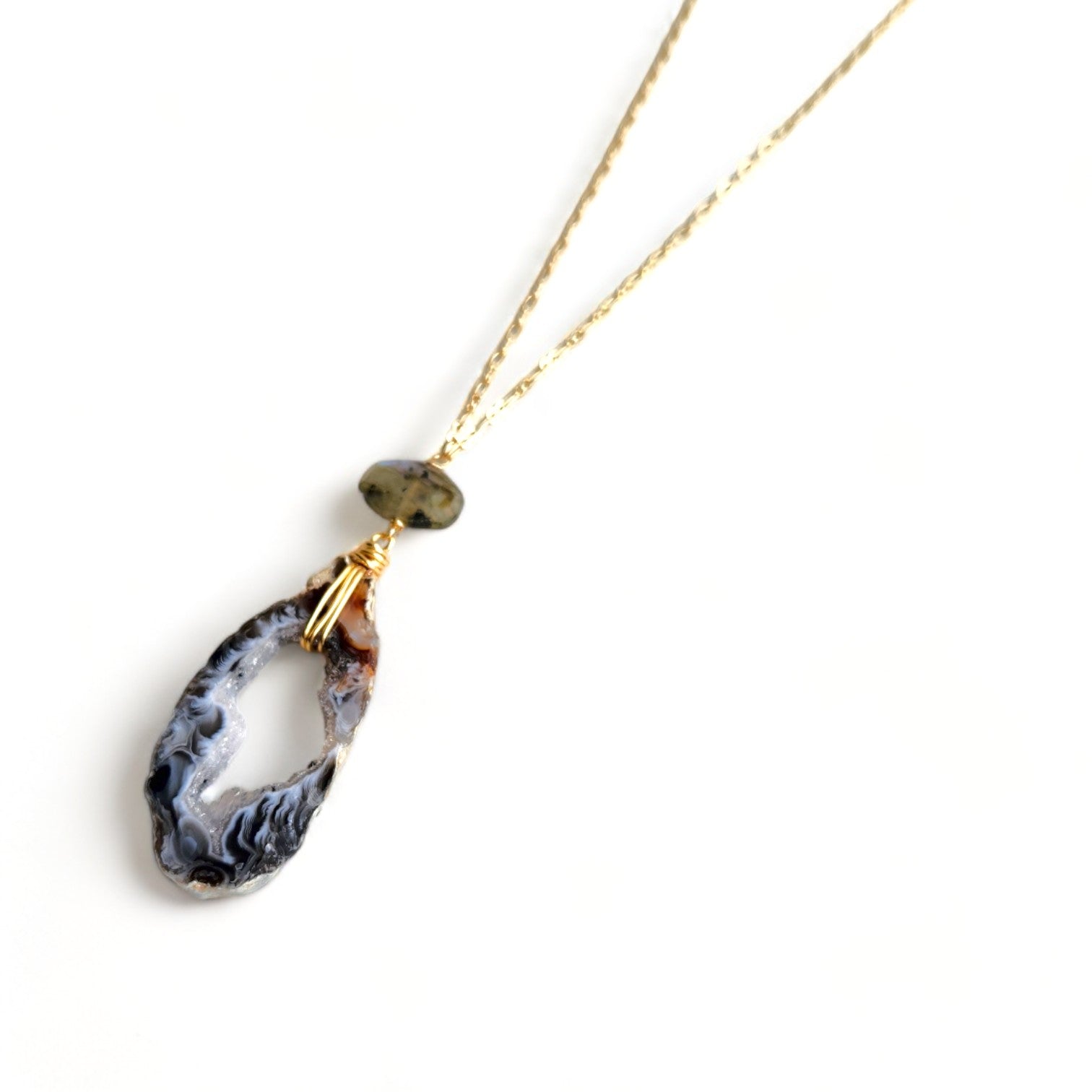 Geode + Labradorite Necklace