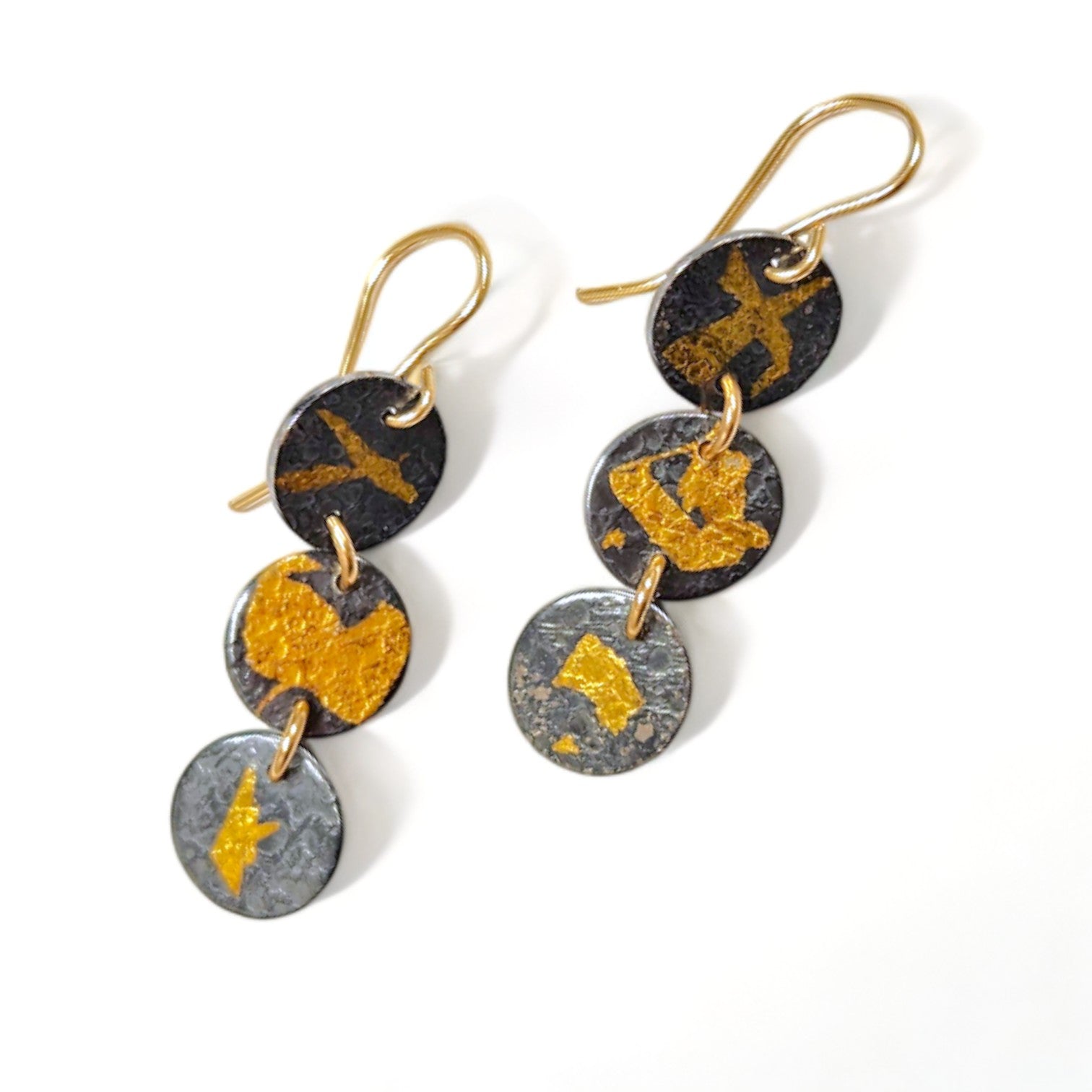 Keum-Boo Triple Drop Dangle Earrings