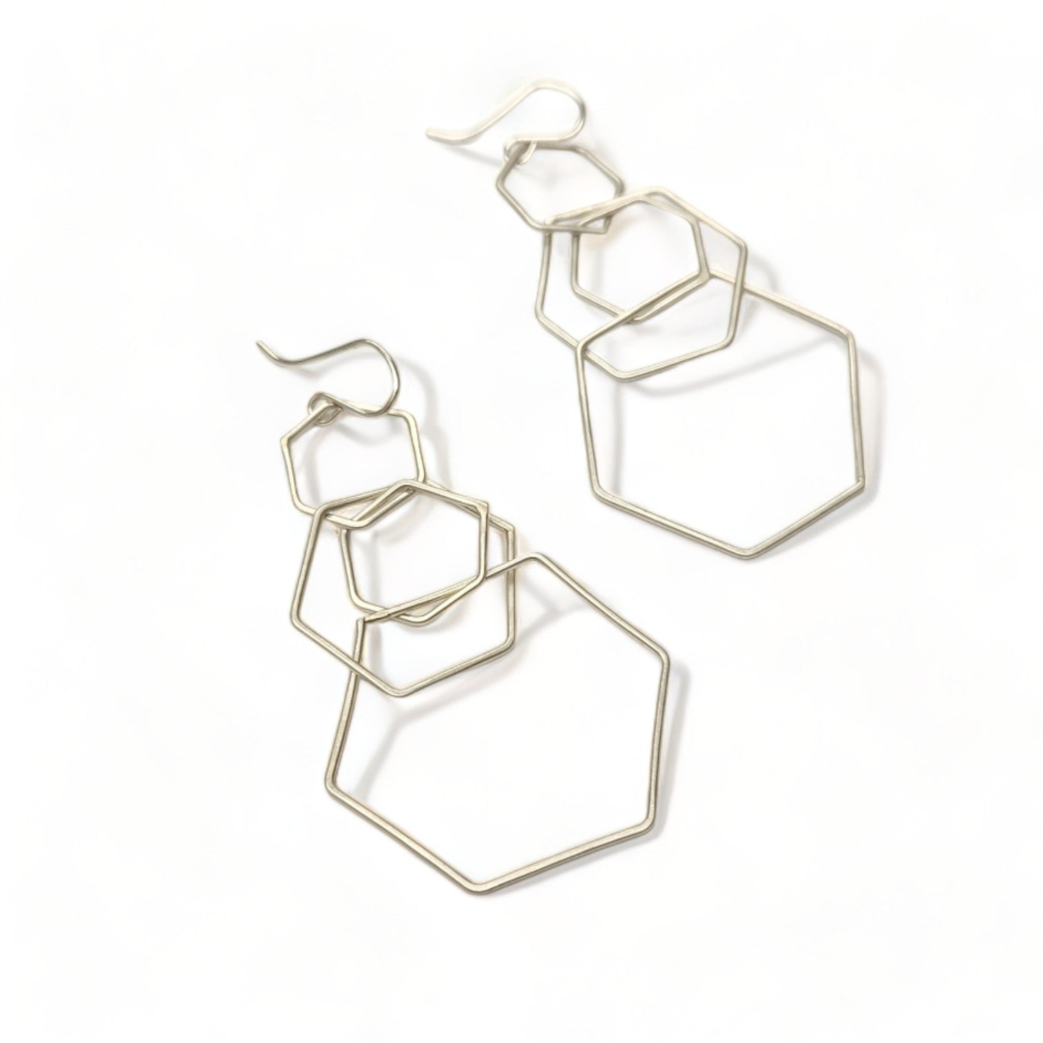 Long Hex dangle earrings