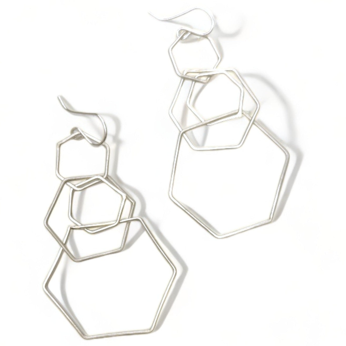 Long Hex dangle earrings