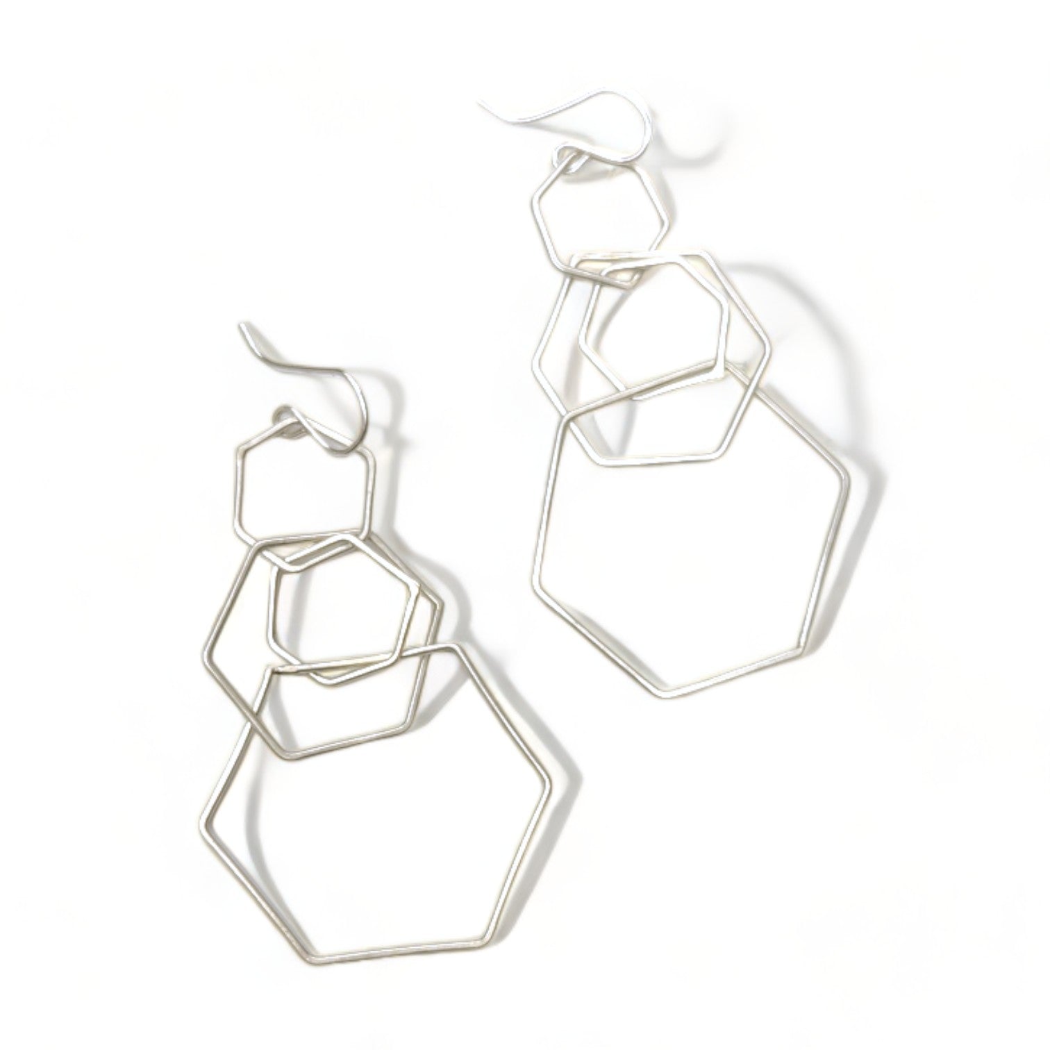 Long Hex dangle earrings