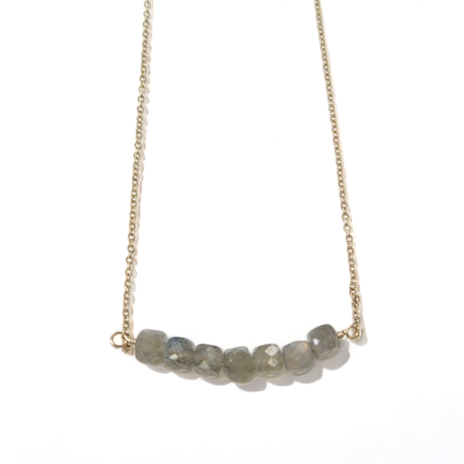 Labradorite Gem Row Necklace