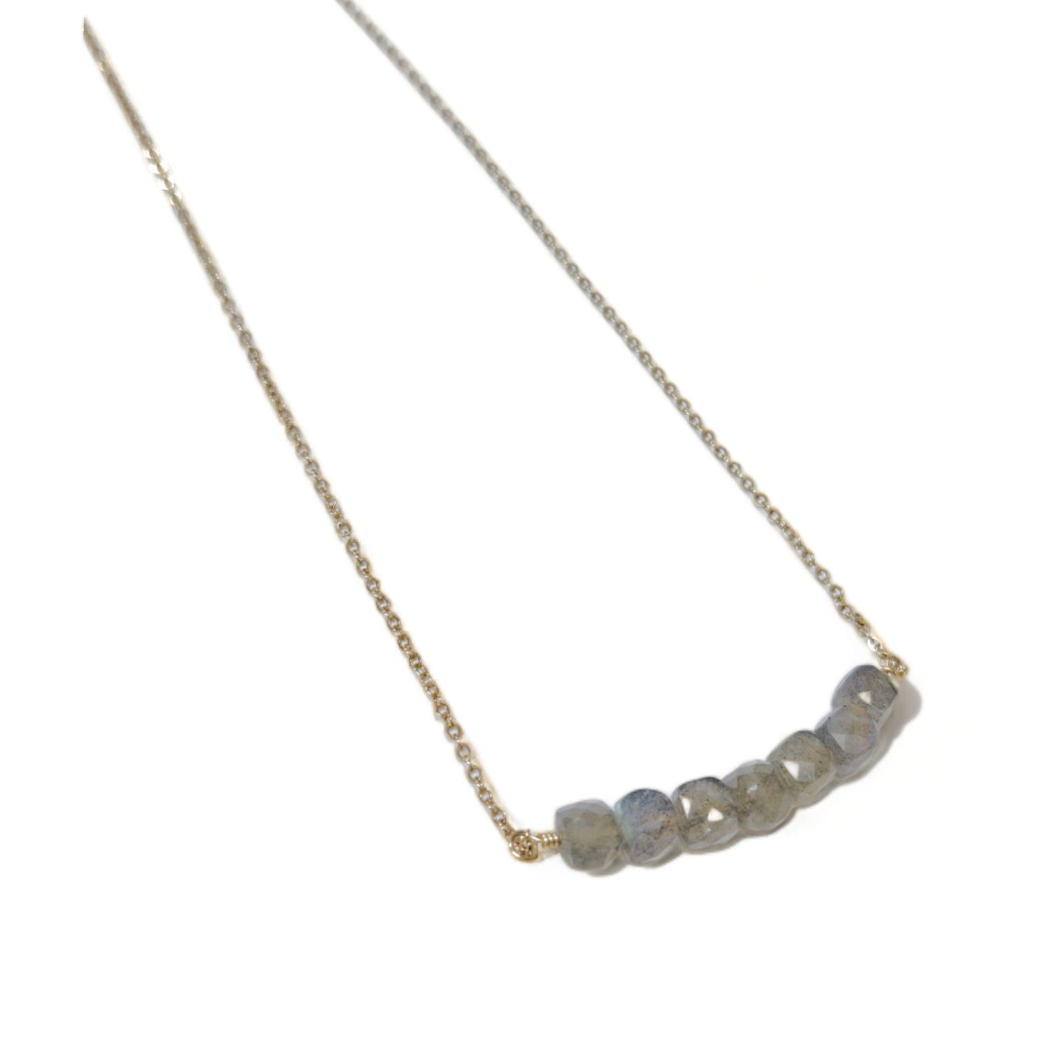 Labradorite Gem Row Necklace