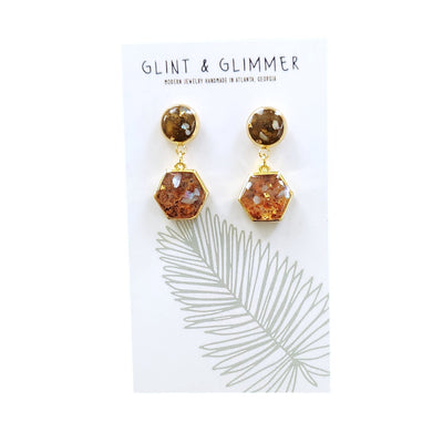 Niamh Brass and Resin Earrings