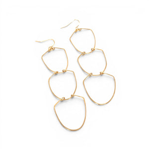 Francisca Hand Hammered Brass Earrings