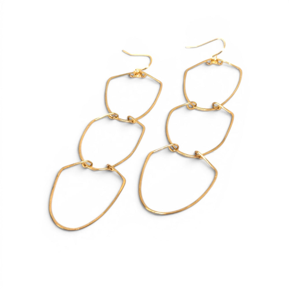 Francisca Hand Hammered Brass Earrings