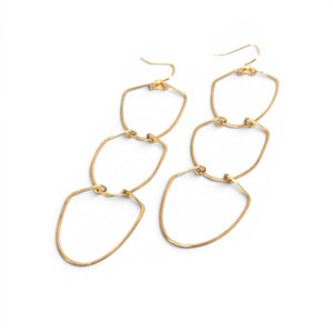Francisca Hand Hammered Brass Earrings