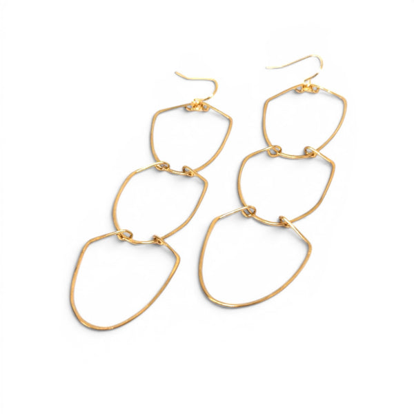 Francisca Hand Hammered Brass Earrings
