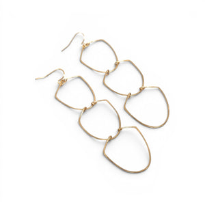 Francisca Hand Hammered Brass Earrings