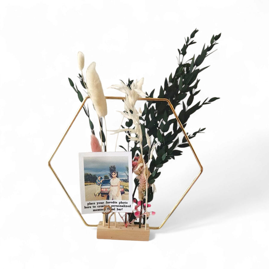 Gold Frame Memory Flower Bar - Pretty in Pink