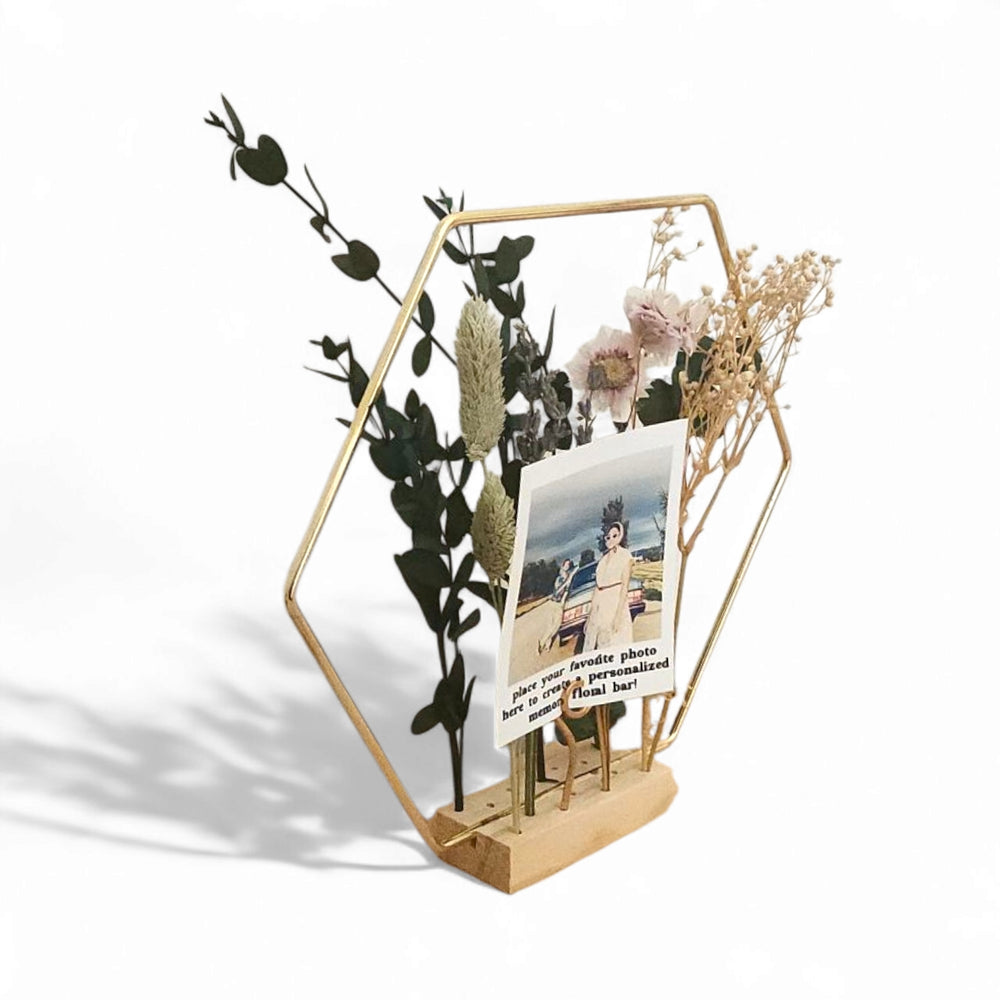 Gold Frame Memory Flower Bar - Desert Rose