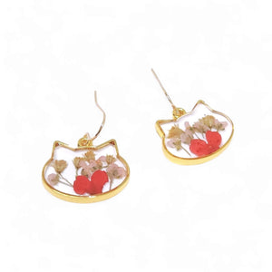 Floral Kitty Botanical Earrings