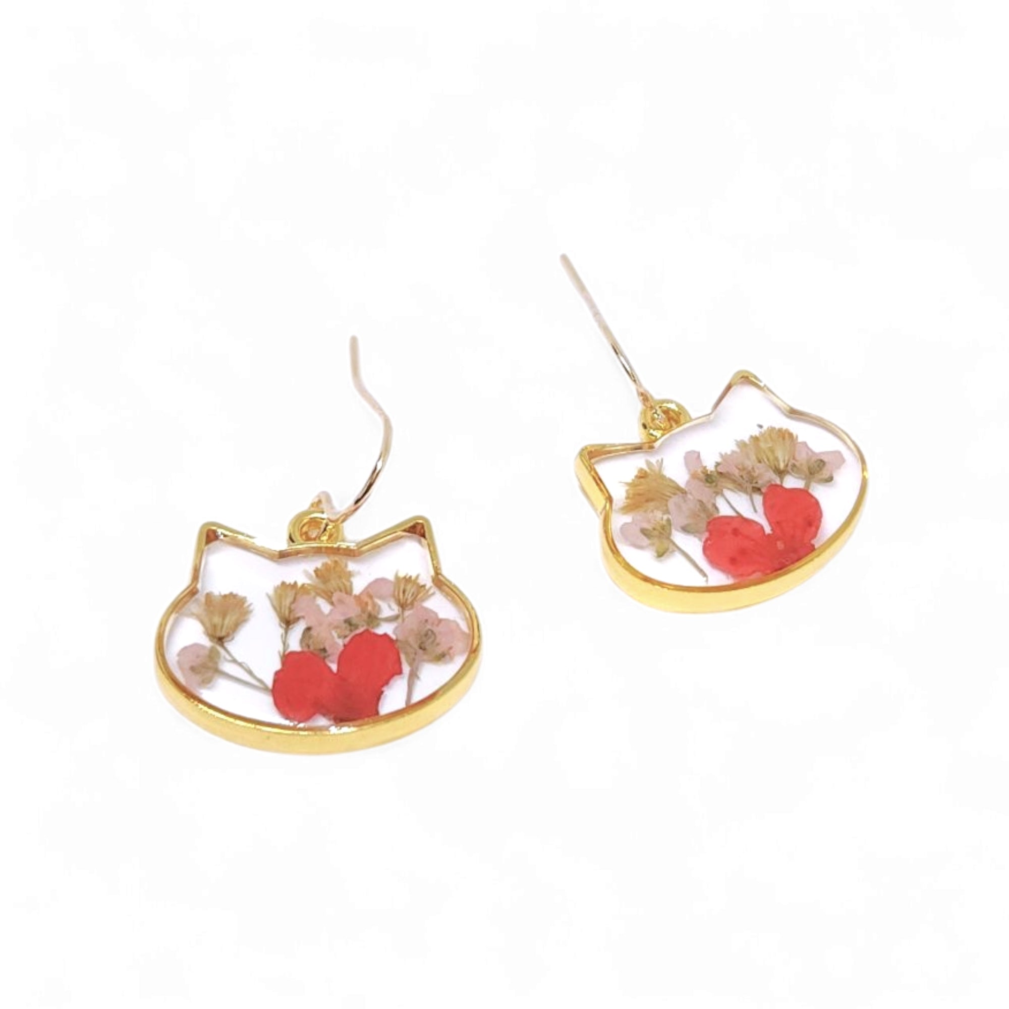Floral Kitty Botanical Earrings