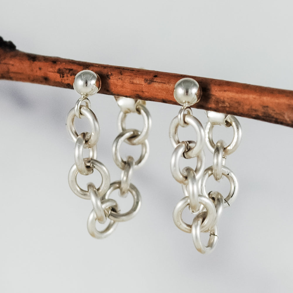Chain Hoops - sterling silver