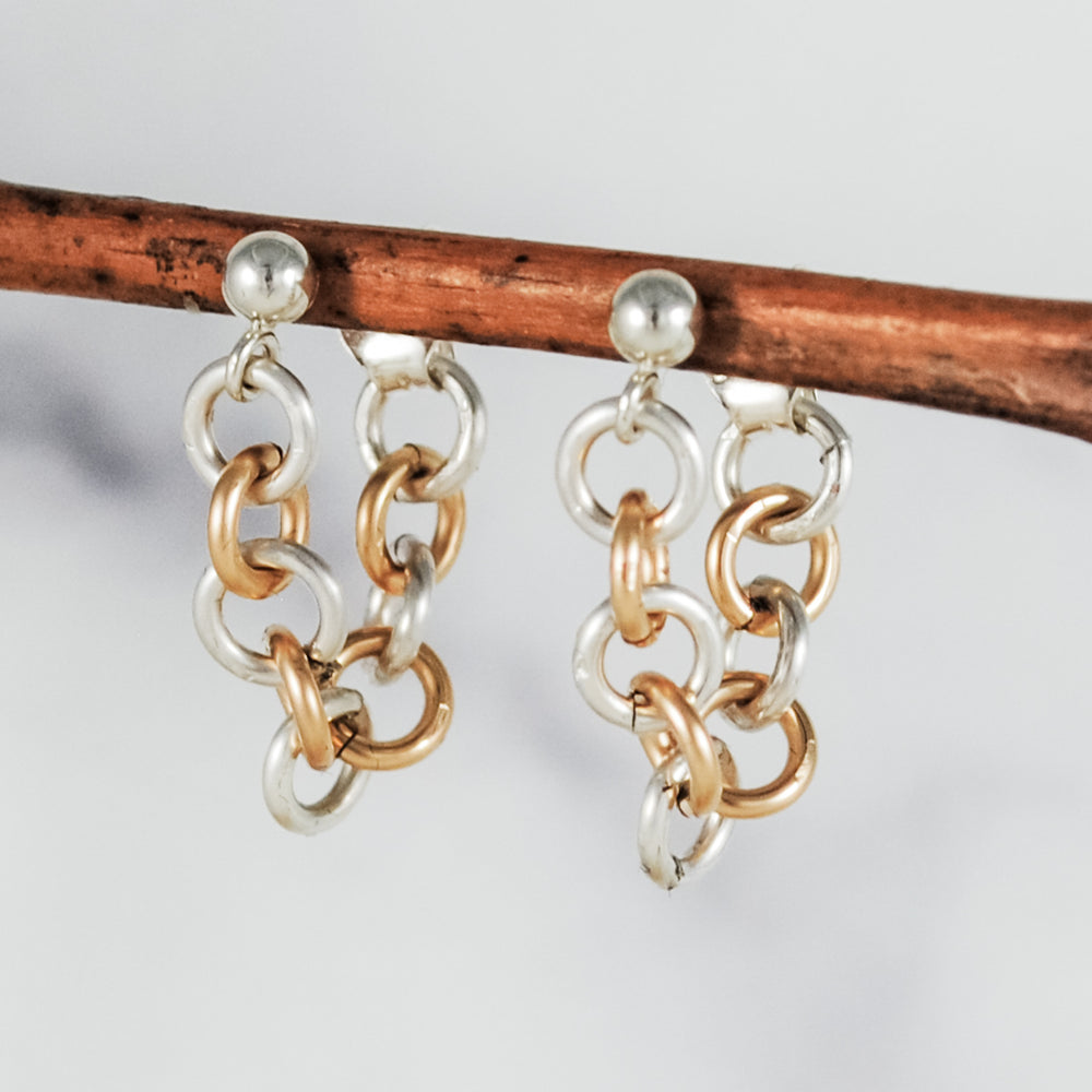 Chain Hoops - mixed metals
