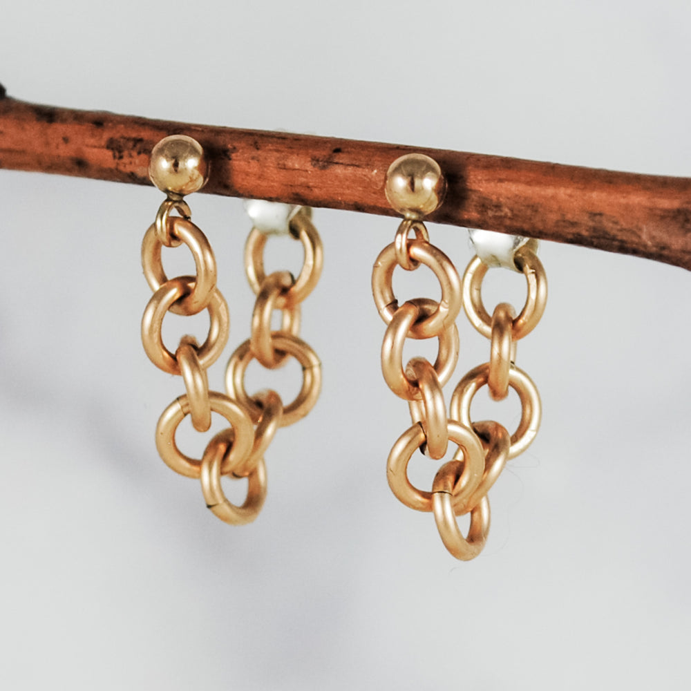 Chain Hoops - gold-filled