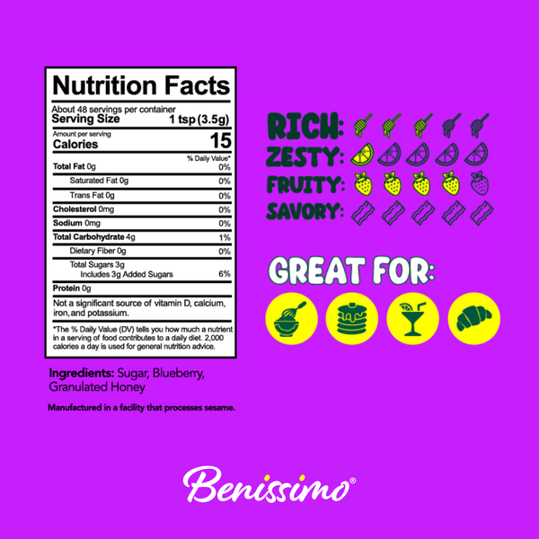 Benissimo / Hongar Farms / Lesley Elizabeth - Blueberry Honey Sugar (250mL PET)