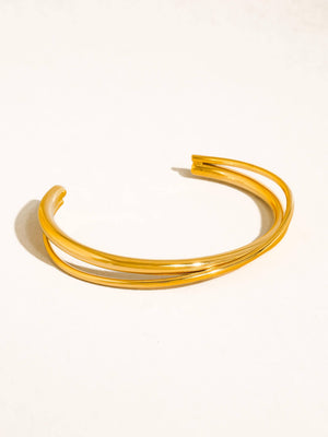 Flânerie by MAIQ - Rivoli 18K Gold Non-Tarnish Crossover Cuff Bracelet