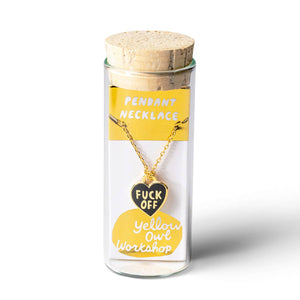 Yellow Owl Workshop - F*ck Off Heart Pendant Necklace | Gold Enamel Swear Word