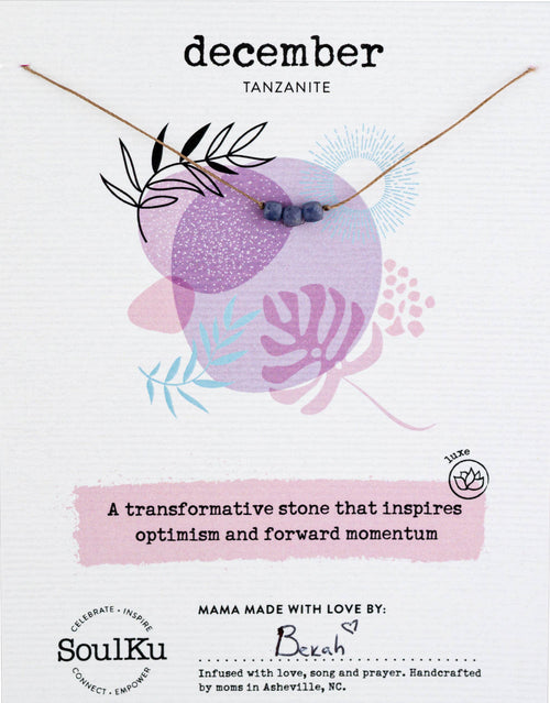 SoulKu - Tanzanite Birthstone Necklace for December - BRTH12