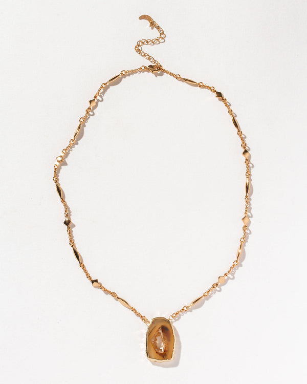 Star, Stone, & Soul Gemstone Necklace - Natural Agate Geode