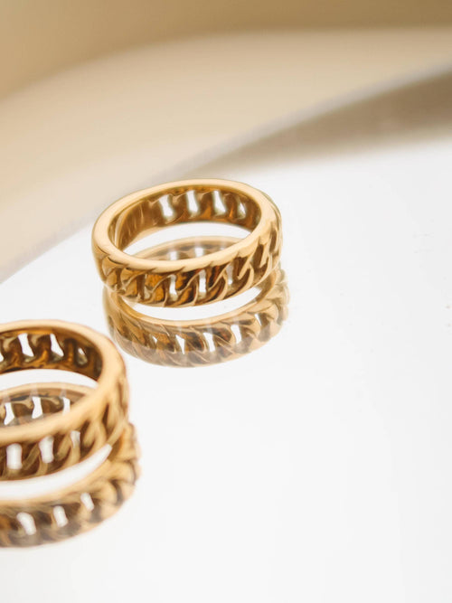 Flânerie by MAIQ - Billie 18K Non-Tarnish Braided Chain Ring