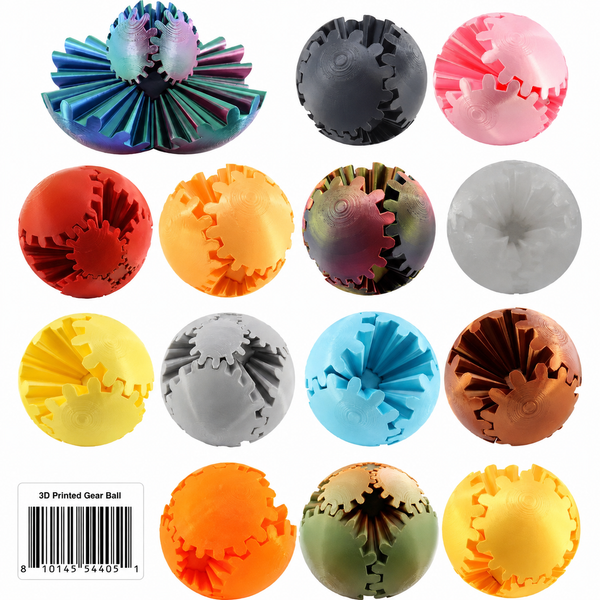 PowerTRC 3D Print - 3D Printed 3" Large Gear Ball Fidget Toys Mix Color