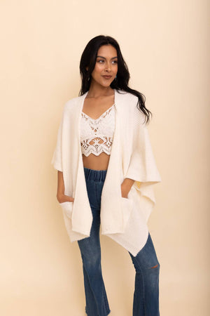 Chic Boucle Cardigan Poncho