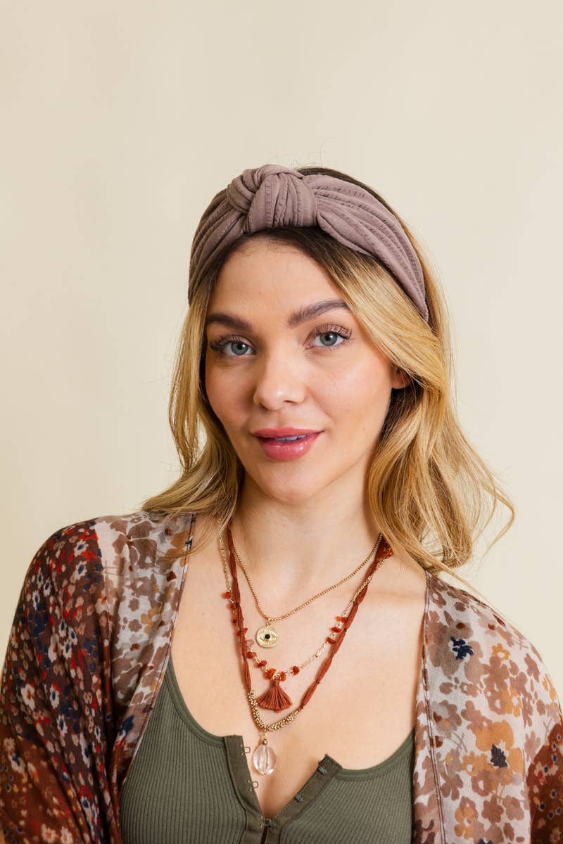 Stripe Topknot Headband