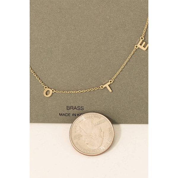 Fame Accessories - Dainty Vote Initial Charm Necklace