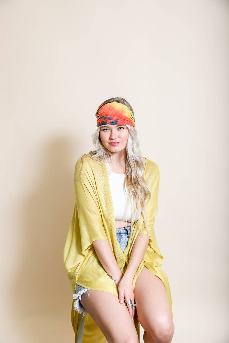 Boho Chic Wide Band Tie-Dye Headwrap
