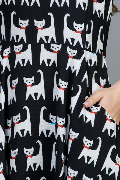 Cute Cat Print Dress