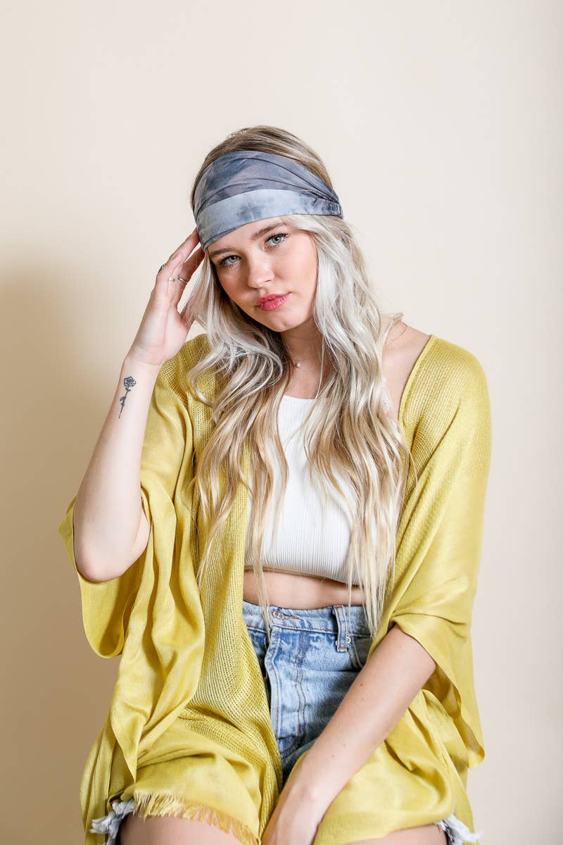 Boho Chic Wide Band Tie-Dye Headwrap