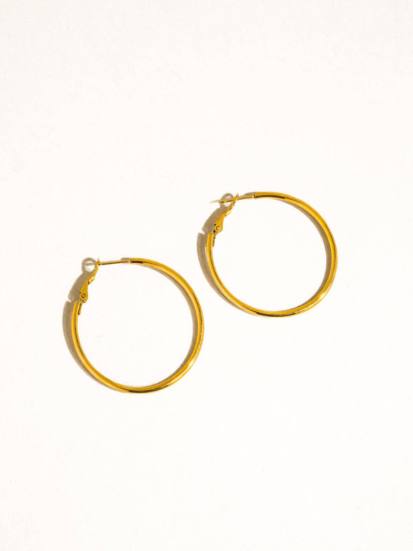 Eska Non-Tarnish Classic Thin Hoop Earrings