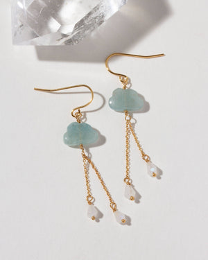 Luna Norte - Cloud Nine Gemstone Drop Earring- Aquamarine