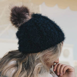 Cable Knit Pom Pom Beanie